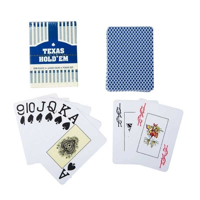 Carti de joc 100 % plastic Texas Holdem, Poker Size Albastru