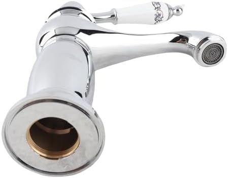 Винтидж/ ретро смесител за мивка за баня с флорални мотиви