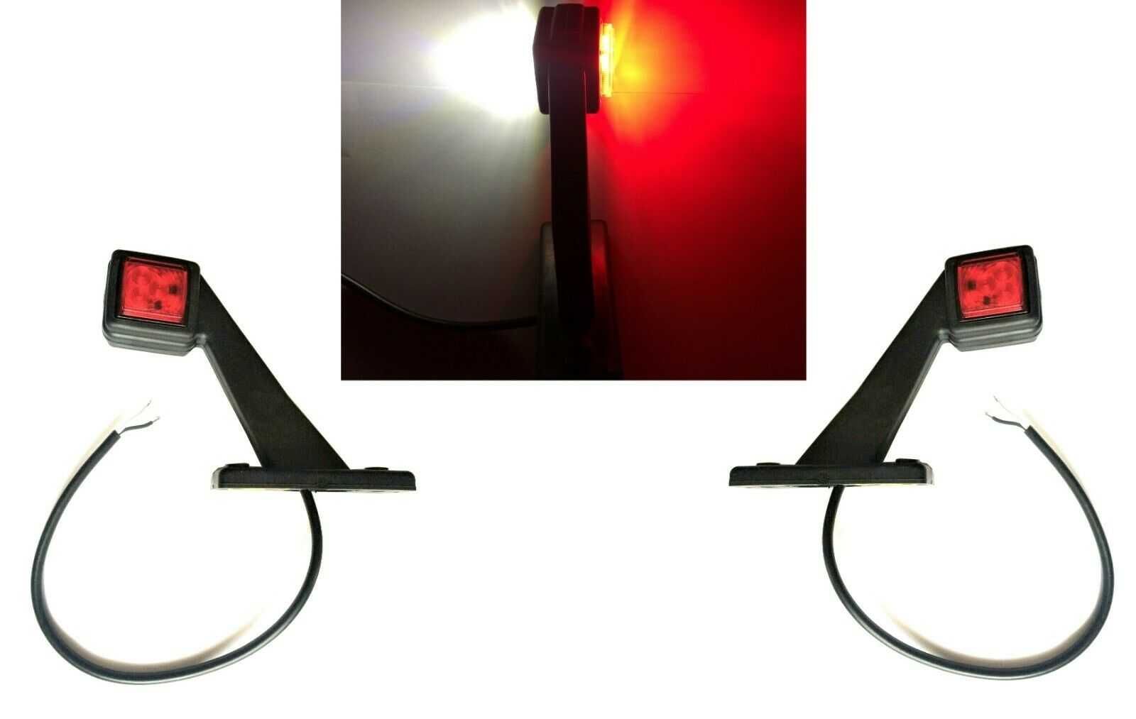 1 бр. ЛЕД  LED  рогчета габарити квадрат червено-бяло 12-24V , Полша