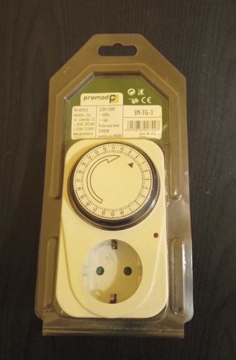 Priza programabila mecanica Strohm, 16A, 3600W, protectie copii