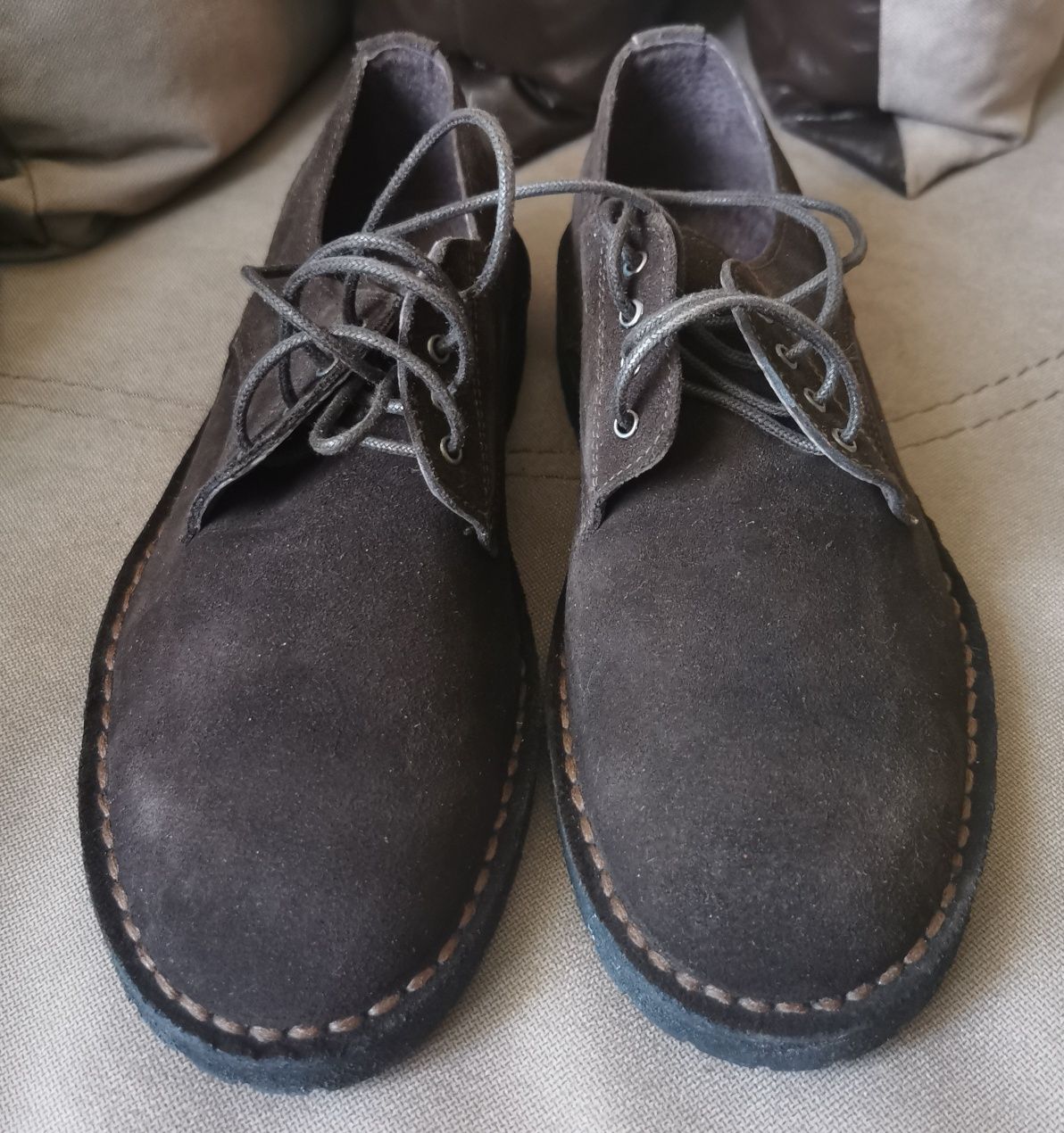 Мъжки кожени обувки Номер 40 внос от Германия, естествена кожа велур