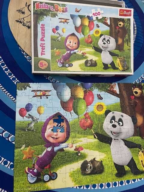 Пъзели, замръзналото кралство, маша, мини и мики.