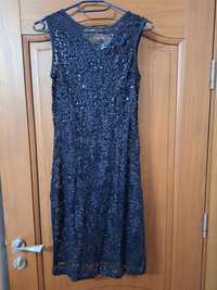 Rochie neagra cu paiete si dantela Naomi Campbell nr 38