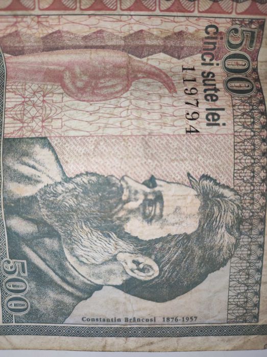Vând bancnotă de 500 lei cu chipul lui Constantin Brâncuși din 1992