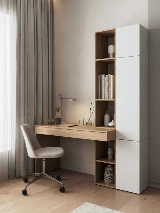 Стол компьютерный со шкафом и полками для школьника и взрослого