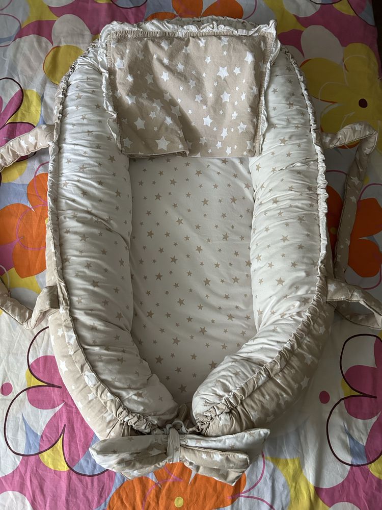 Бебешко гнездо с портбебе AV baby 100% памук