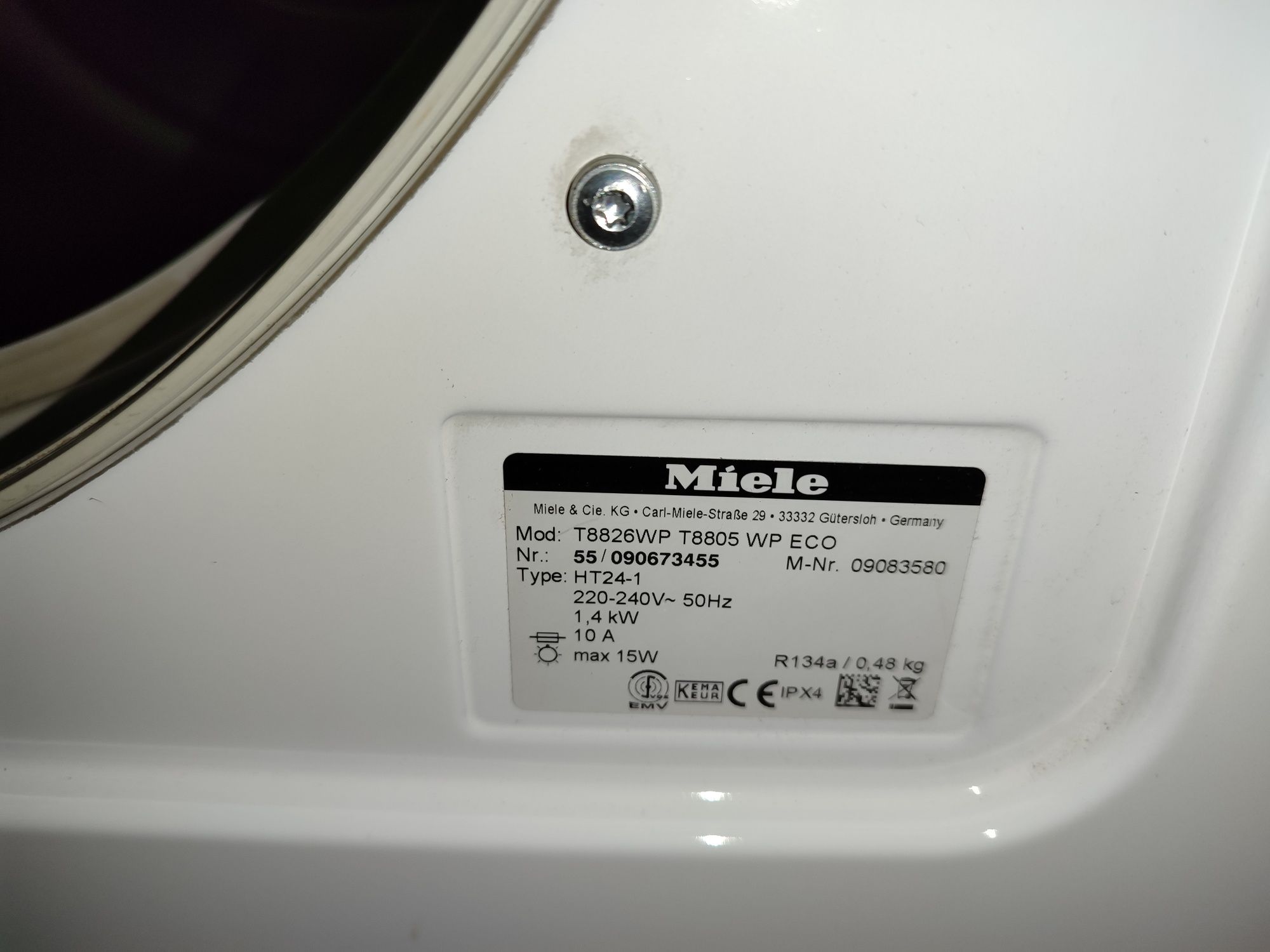 Сушилня Miele T8826WP - 7-8кг. Термопомпа А+