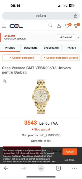 Vand ceas versace GTM original
