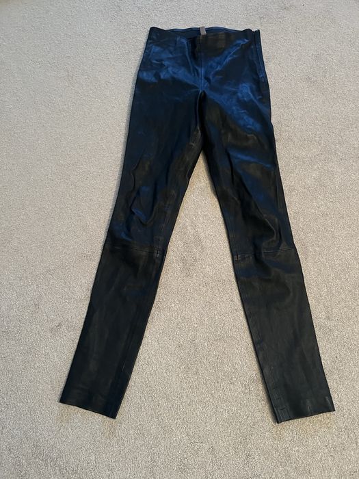 Pantaloni  colanti/ piele naturala strech S