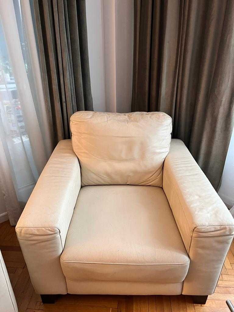 Set canapea cu 2 fotolii din piele naturala, productie ITALIA