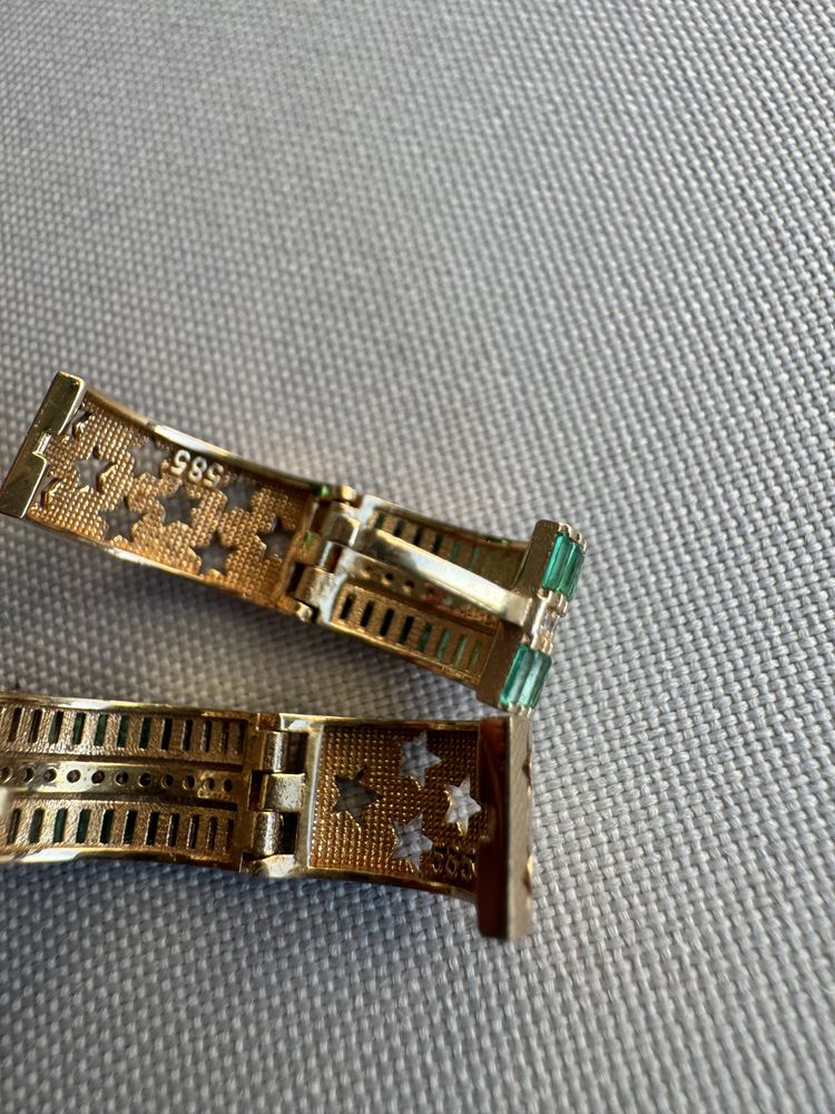 Cercei din aur 14 k si cubic zirconia