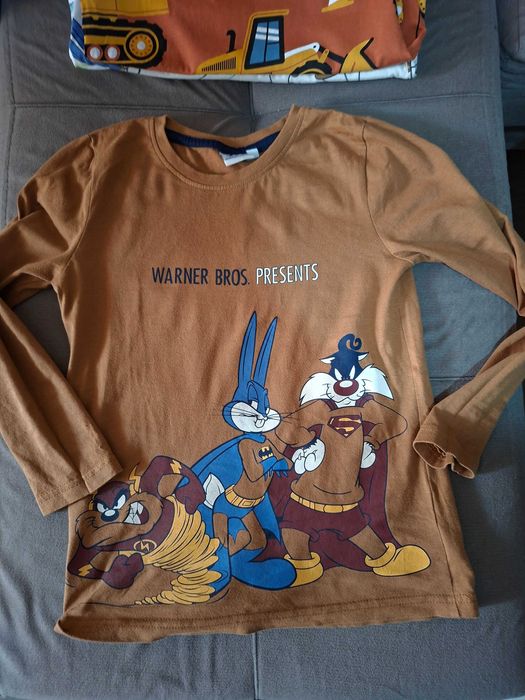 Детски лот памучни блузки 7бр плюс дънки с ластик 128 размер