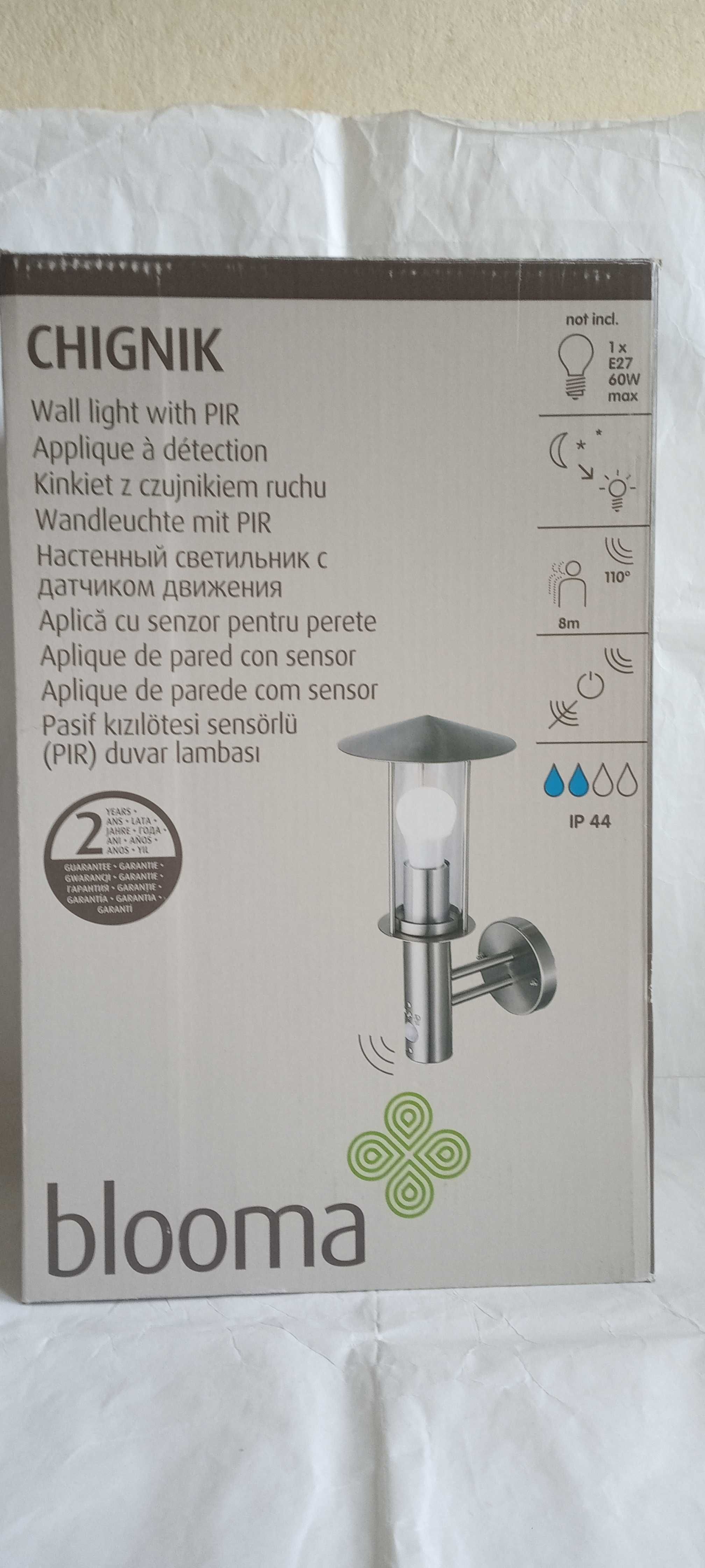 aplica exterior inox senzor de miscare blooma   chignik