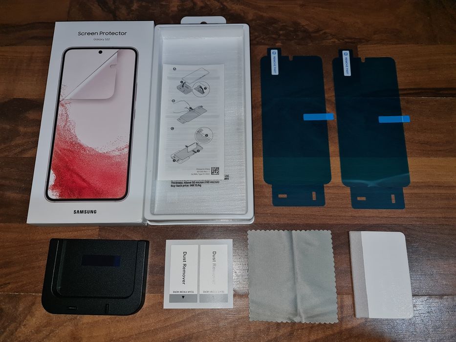 Folie silicon full cover originala Samsung Galaxy S22 S23 S24 2 bucati