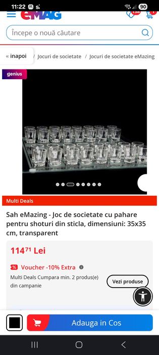 Joc tablă șah cu pahare shoturi