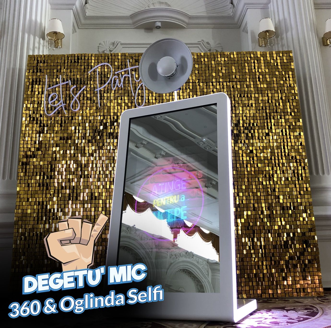 Oglinda selfi magica 360 video booth cabina foto Timisoara