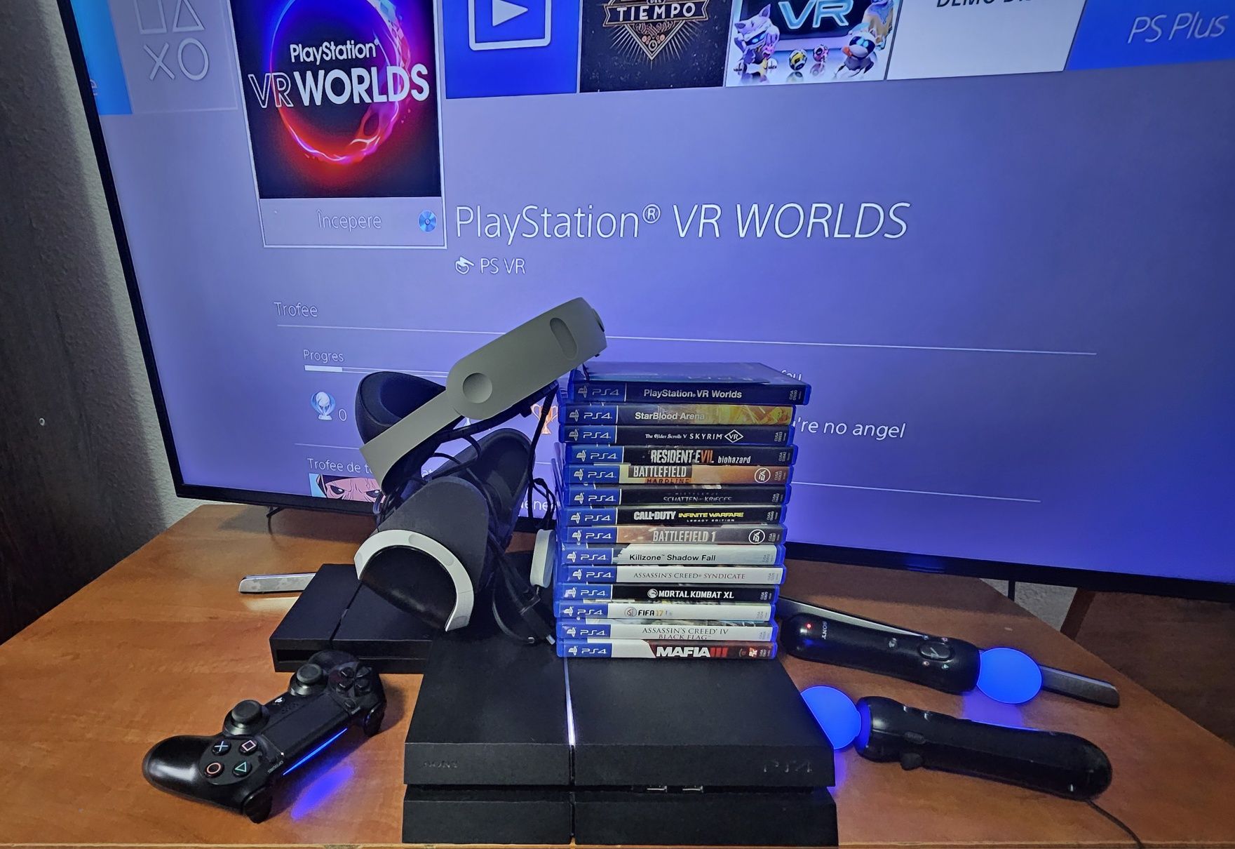 Playstation 4 500Gb și Set Ochelari VR Sony