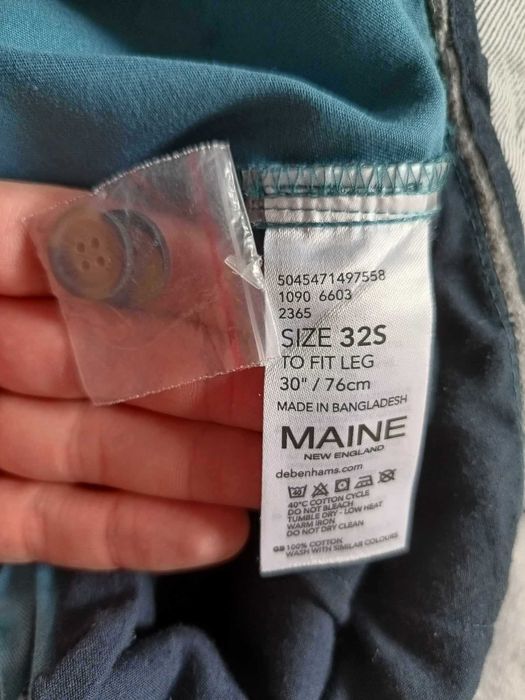 Pantaloni Maine New England Regular Chino Trousers Size 32S, 30'' 76cm