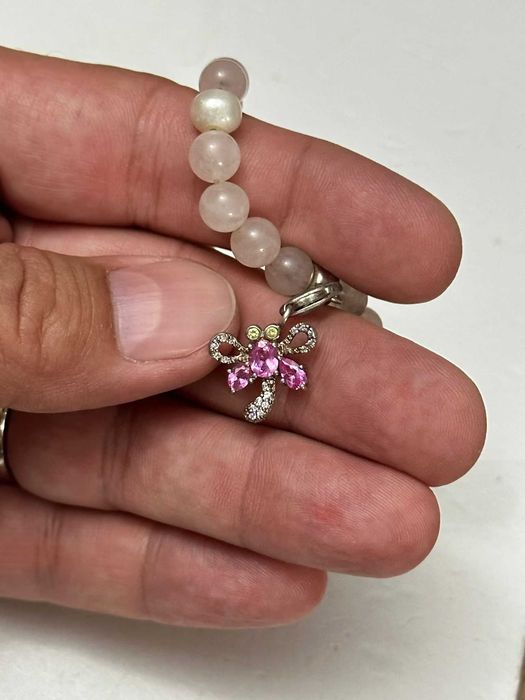 BRATARA elastica THOMAS SABO -Bile Quartz Roz +Perle +Charm argint 925