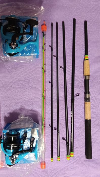 Комплект от въдици и макари за риболов на фидер