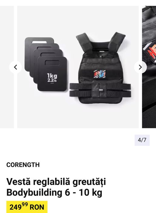 Vesta cu greutati decathlon