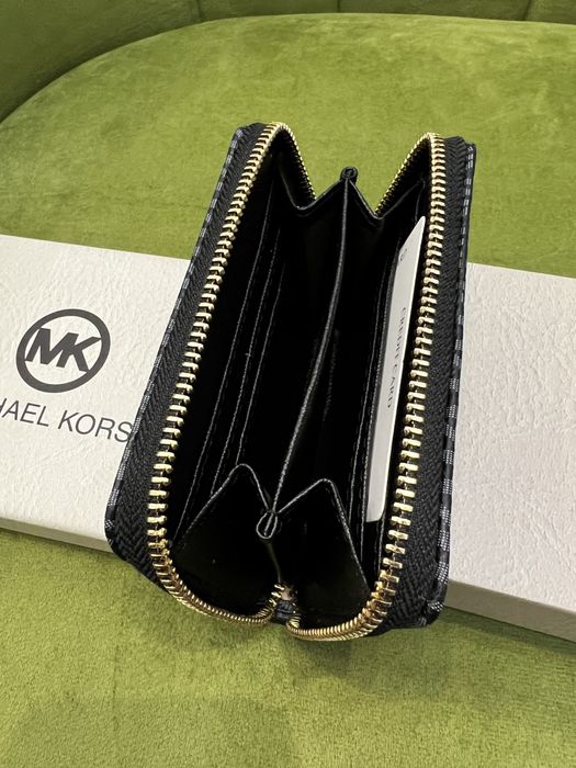 Portofel dama Michael Kors negru cu albastru