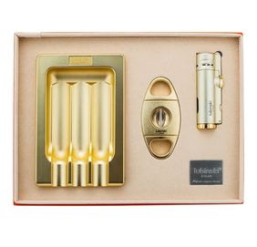 Lubinski подаръчен комплект от запалка, ножица и пепелник за пури