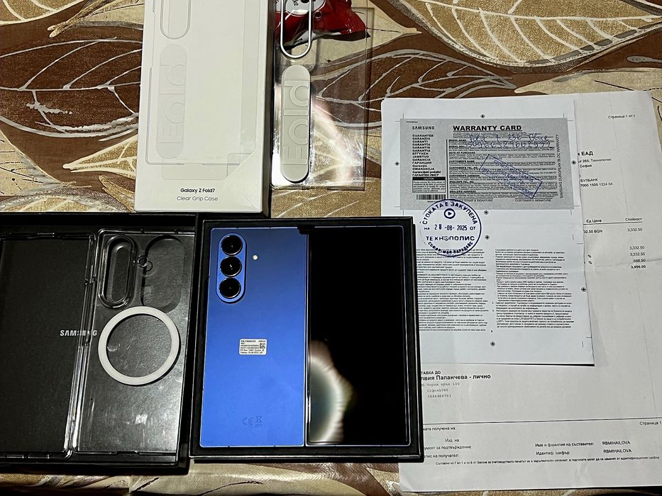 Samsung Galaxy Z Fold 7 Blue Shadow! Като нов! Гаранция!
