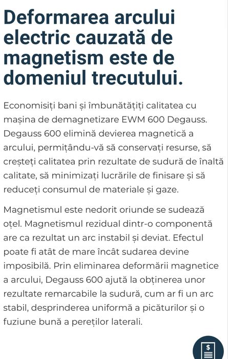 Aparat de demagnetizare a materialului sudurii EWM Degauss 600 /600 a