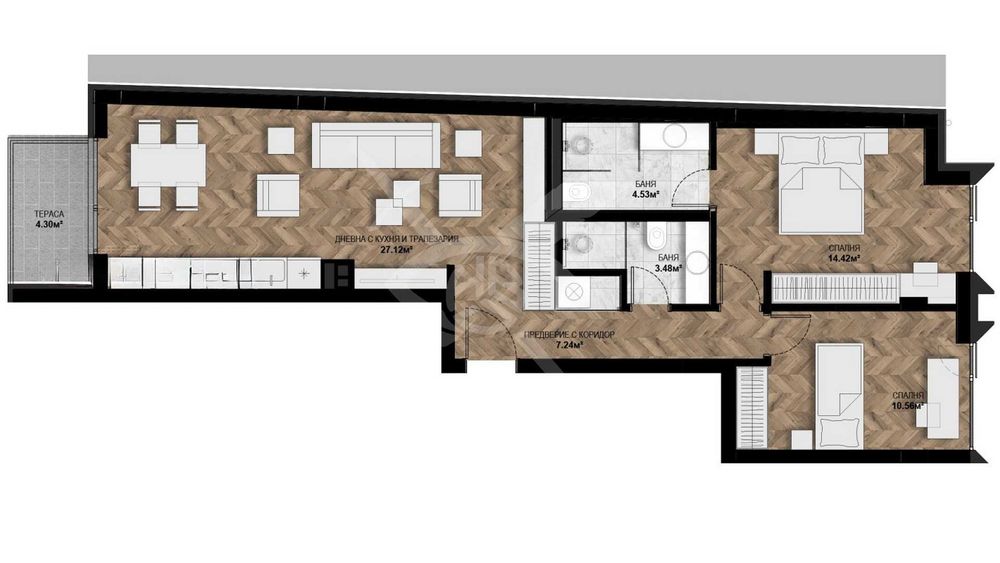 Продава се Тристаен апартамент в София, Център - 100 кв.м за 2770 €/кв.м - Снимка #15