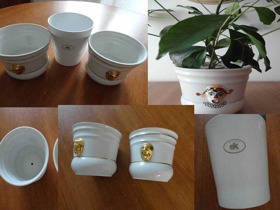 Suporturi decorative din portelan pentru ghivece de flori