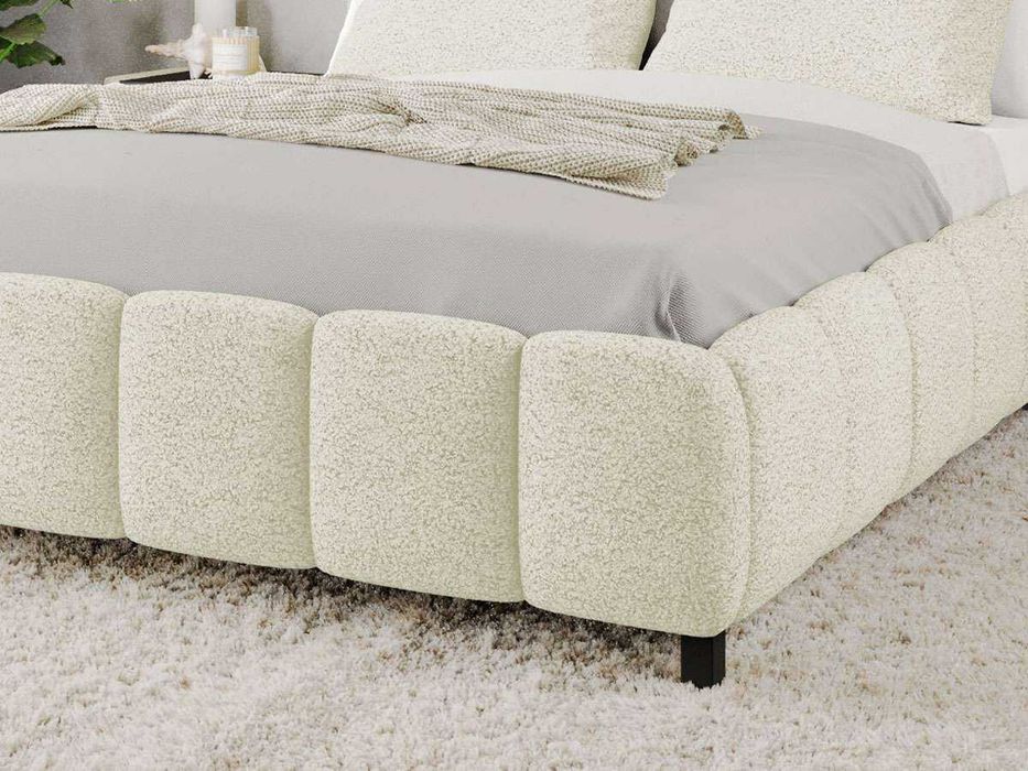 Pat Tapitat Bari Alb Coral 15 cu somiera rabatabila si lada