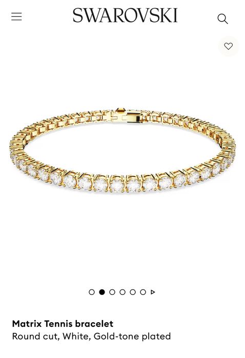 Brățara Swarovski Tennis matrix tennis gold 17.5 cm lungime