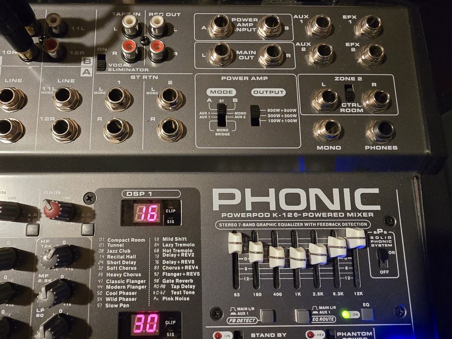 Mixer Phonic Powerpod K12 case/Behringer PMP5000/dbx231 eq/ultrafex 2