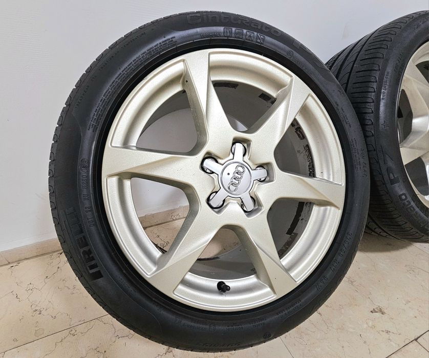 Jante aliaj original Audi A4 B7 B8 B9 5x112mm,anvelope vara 225/50 R17