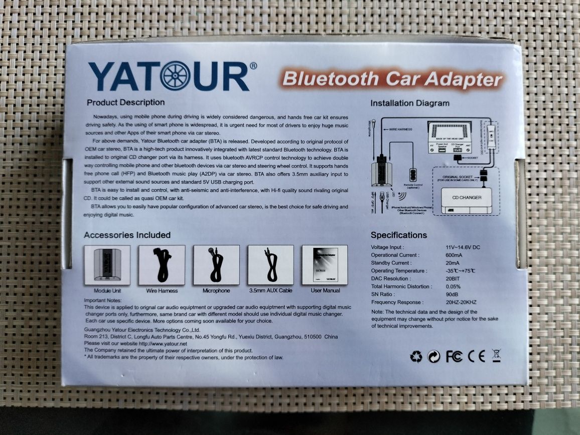 Bmw Bluetooth Yatour YT-BTA BM2