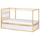 Pat reversibil alb/pin 90X200 cm