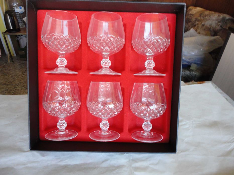 Кристални чаши разлч.видове Френски оргинал 5 компл.