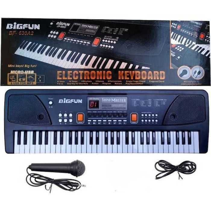 Orga electronica cu microfon 61clape,displayLED,MP3si înregistrare,nou