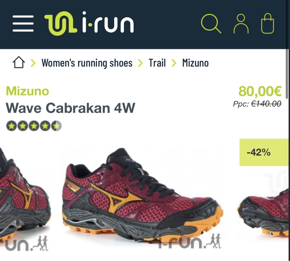 Маратонки Mizuno Wave Cabrakan 4