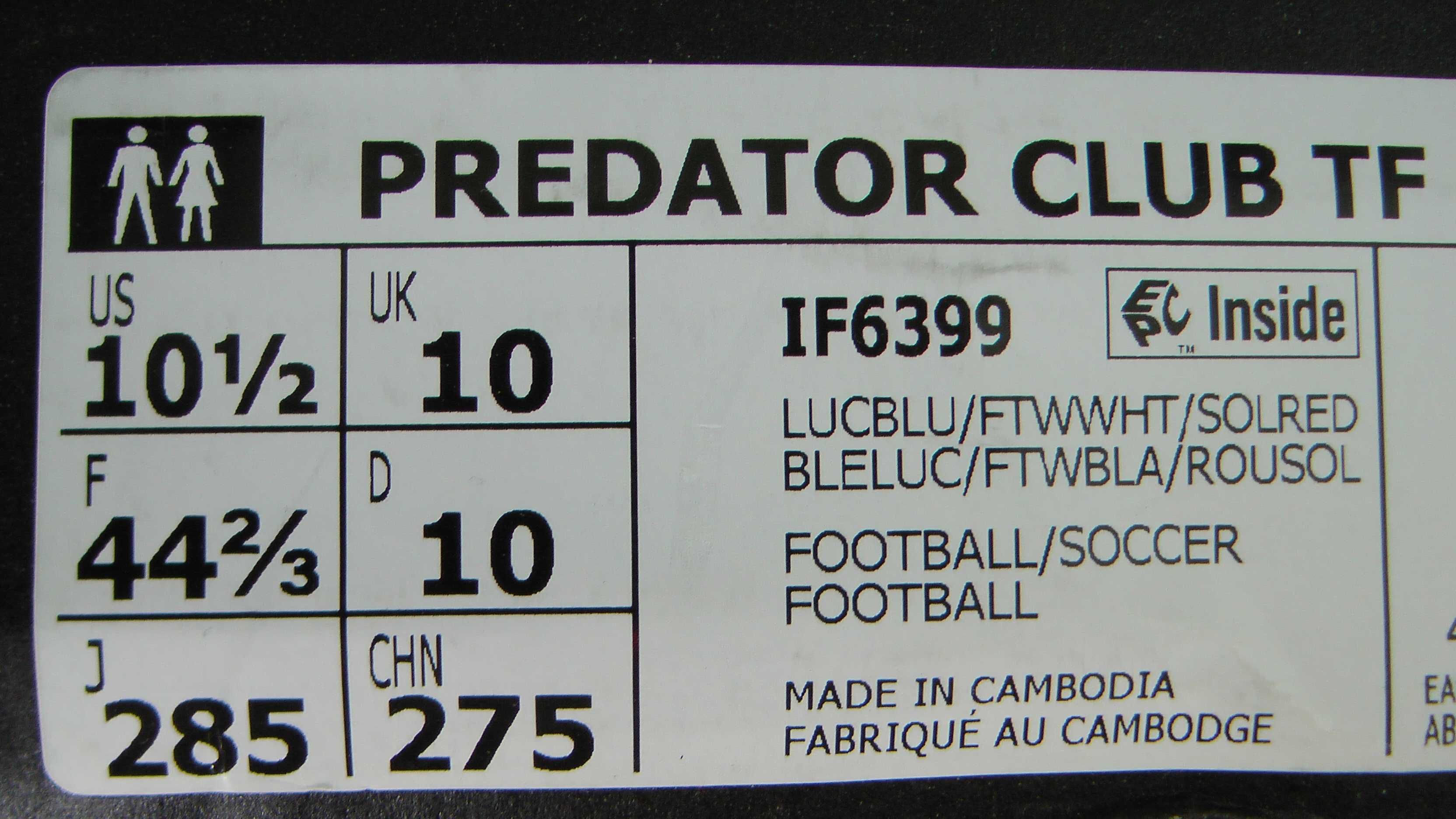 Ghete fotbal sintetic NOI Adidas Predator Club marimea 44,5