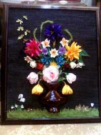 Картина из цветов канзаши