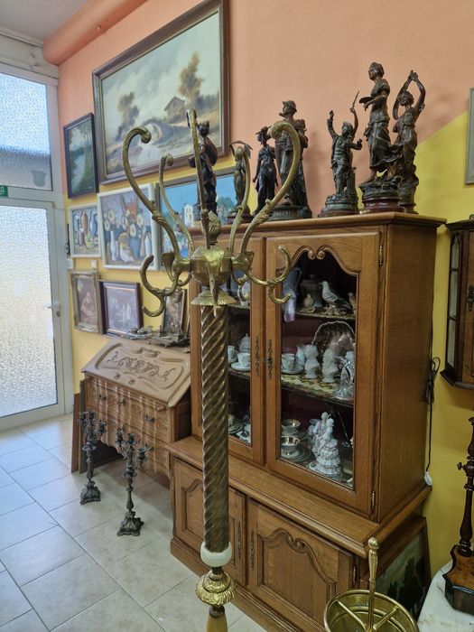 Страхотна антикварна френска закачалка бронз и мрамор