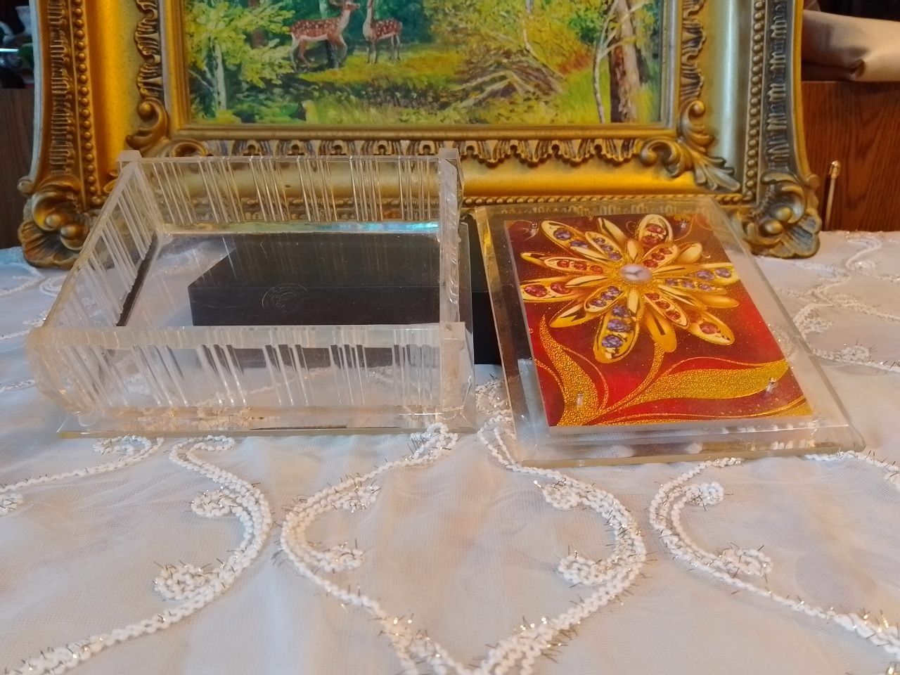 Старинные шкатулки из серебра и оргстекло