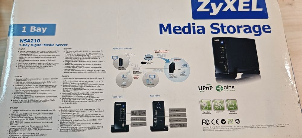 Nas Zyxel NSA210 rack extern hdd