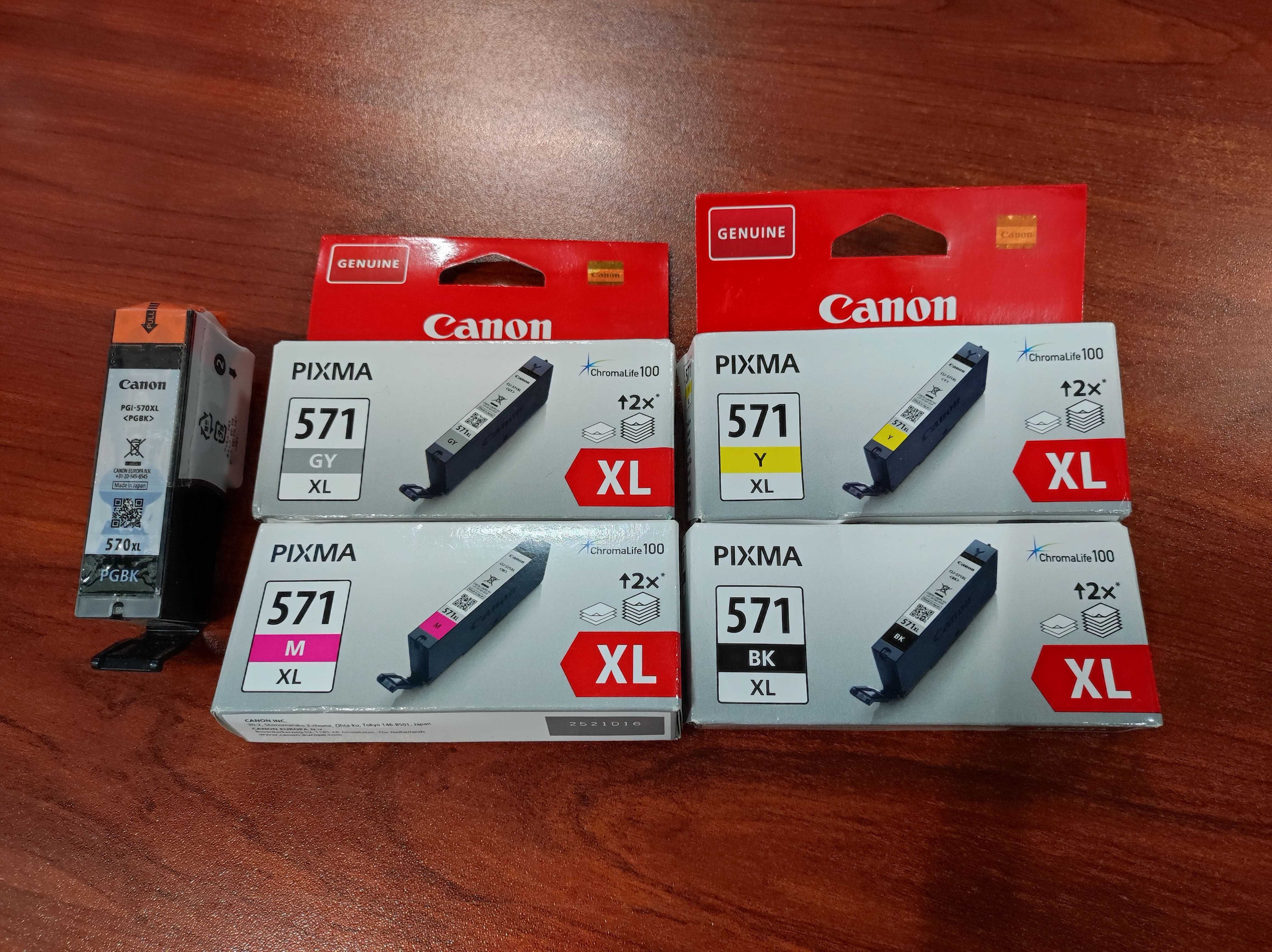 5 БРОЯ НОВИ Оригинални консумативи CANON CLI-571XL/ CLI-571XL