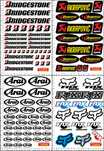 Стикери на СПОНСОРИ 10лв. лист Мотор Akrapovic, Arai, Fox, Bridgestone
