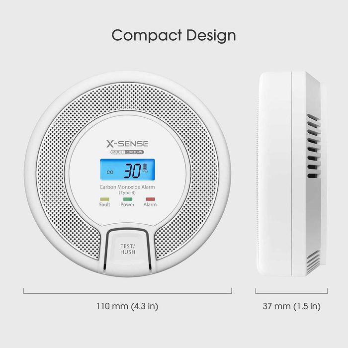 Detector Monoxid de Carbon X-Sense cu Afișaj Digital și Baterii