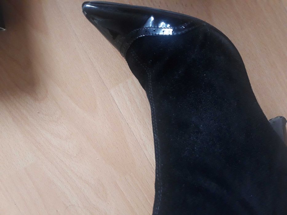 Дамски боти от естествен велур и лак "Daris"