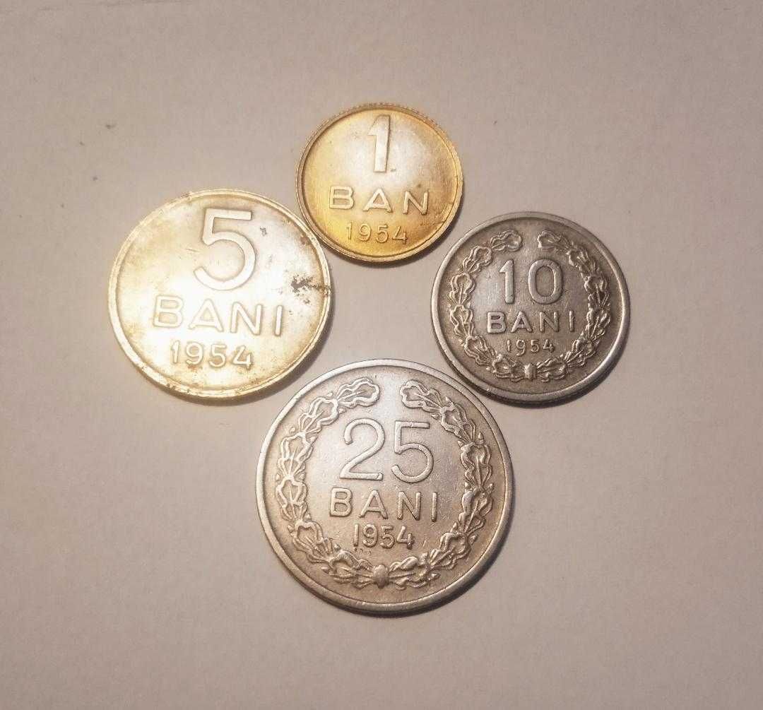 Monede 1 ban 1954; 5 bani, 10 bani, 25 bani 1954 RPR